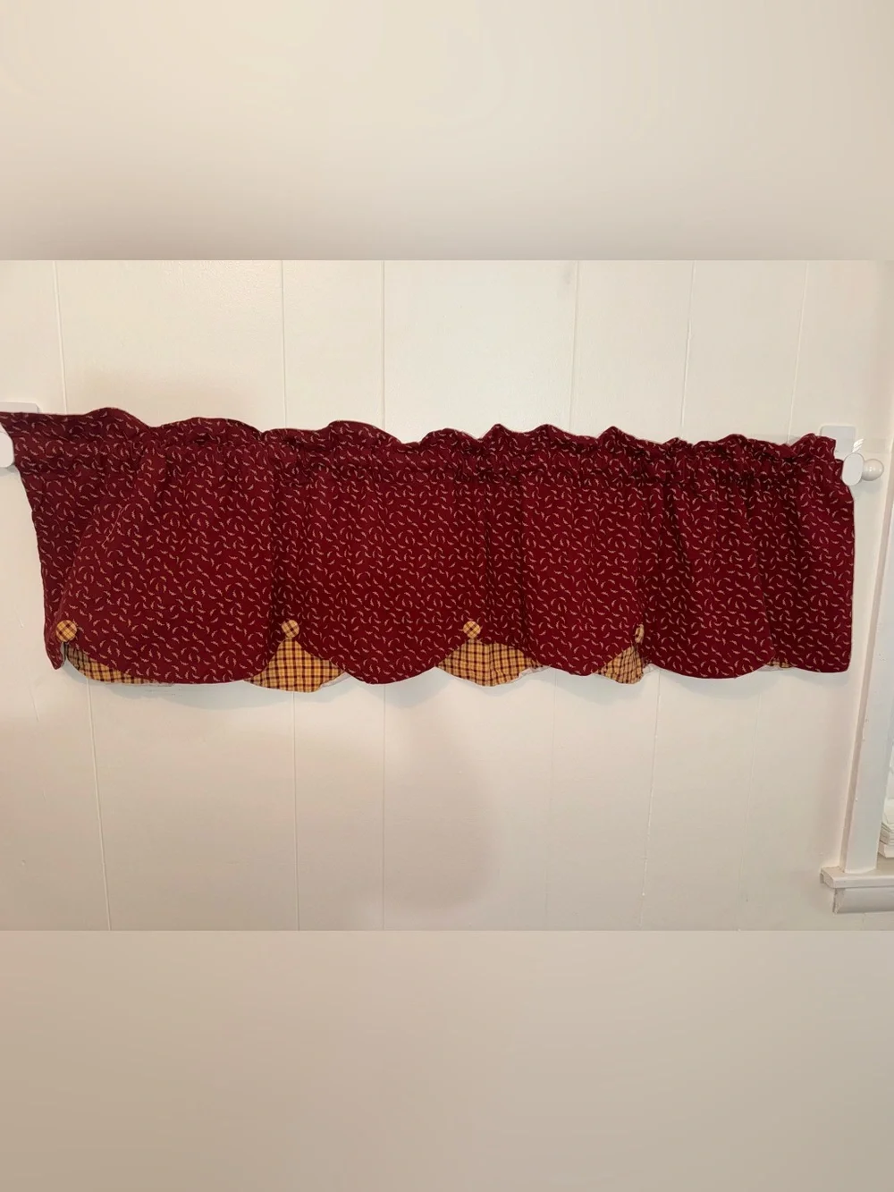 Cottagecore Floral Plaid Button Curtains